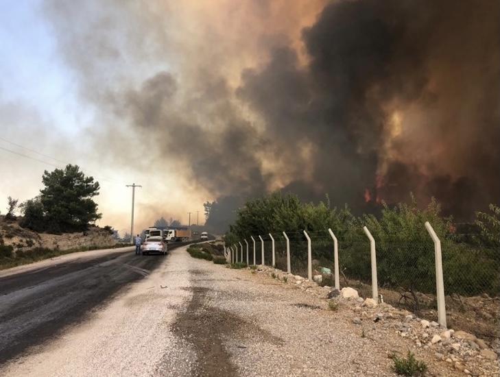 土耳其安塔利亚爆发森林大火火势快速蔓延至居民区